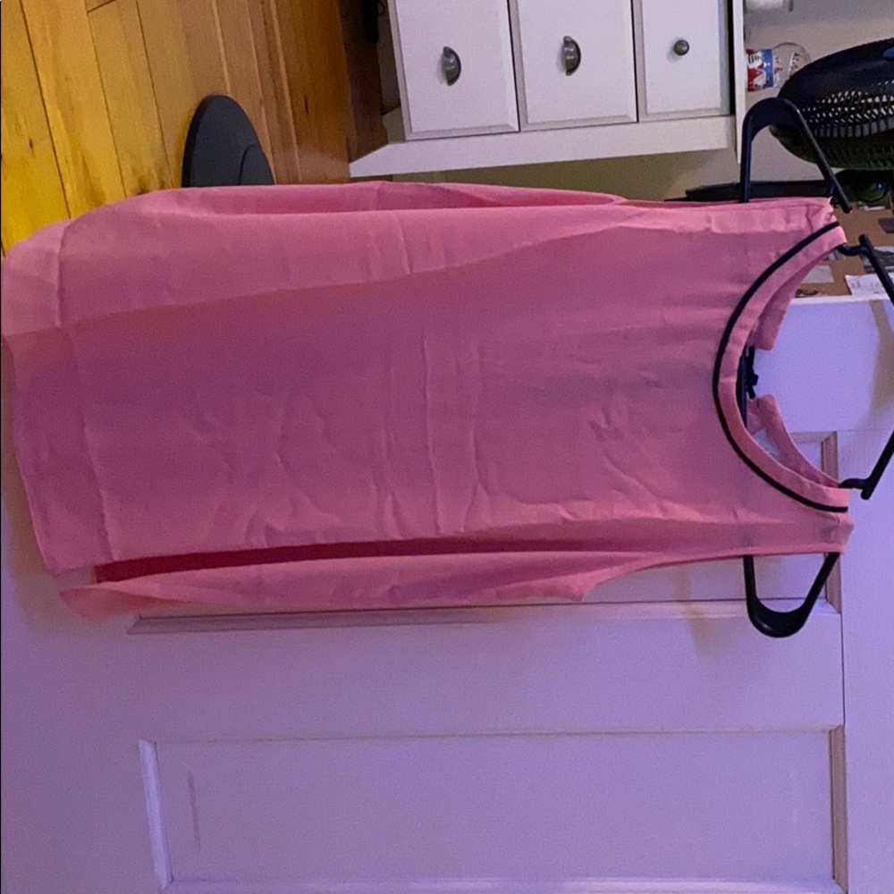 Loft XS pink and navy tank top blouse